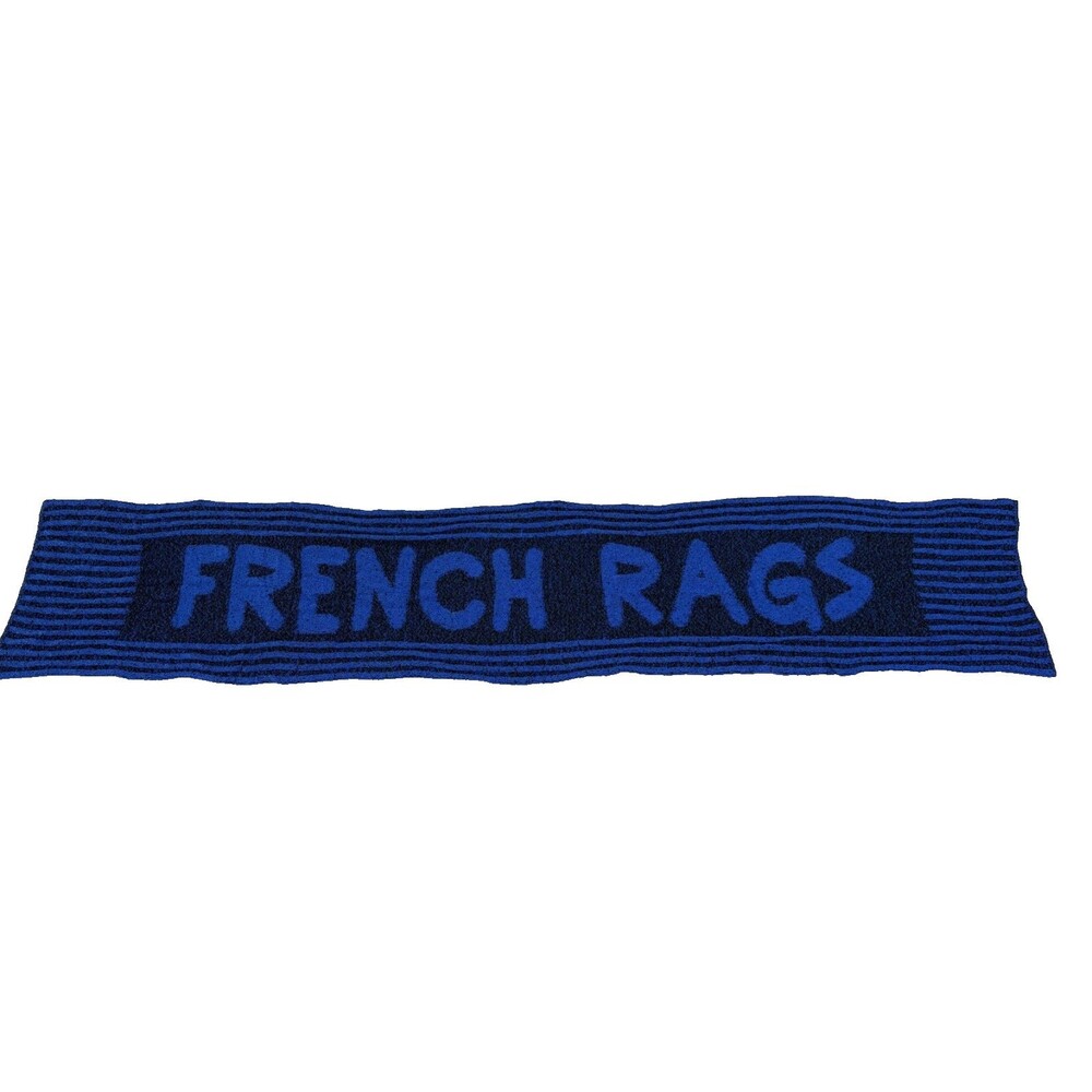 French Rags Los Angeles Knit Scarf Royal Blue Black Logo Made in USA